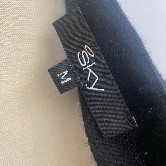 SKY Brand Cashmere Leopard Rhinestone Crop Cardigan Cover up - Picture 3 of 4